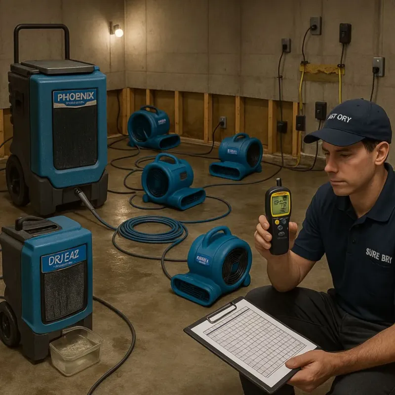 Structural Drying and Dehumidification process in Hampden, ME